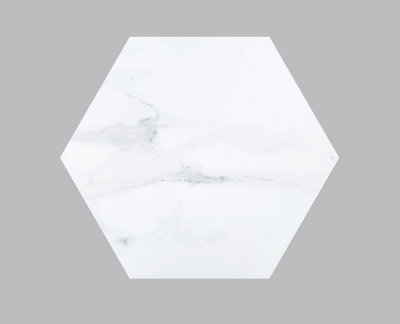 Top Ceramics White Marble Matt Hexagon Floor Wall Tile (L)22.5cm x (W)22.9cm Each box 0.87sqm - 3