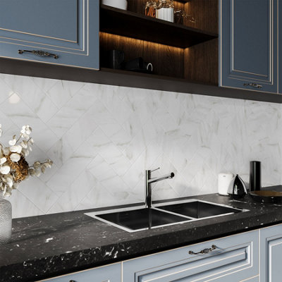 Top Ceramics White Marble Tiles Ceramic Wall Tile Flat Gloss - SAMPLE