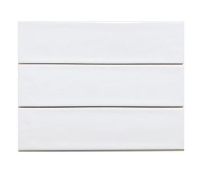 Top Ceramics White Matt Flat Bumpy Metro Ceramic Wall Tile (L)305mm x (W)75mm Each box 1sqm