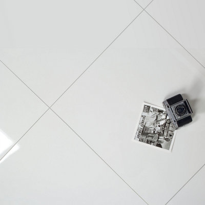 Top Ceramics White Tiles Porcelain High Gloss Floor Wall (L)80cm x (W)80cm Each box 1.28sqm