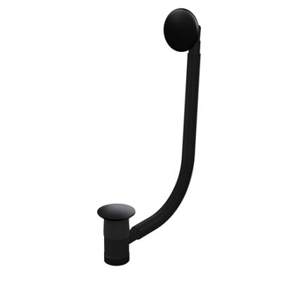 Top Fix Bath Waste and Overflow Kit Matt Black, Heavy Duty Luxury Quality, Easy DIY Installation, Durable Bath Drain