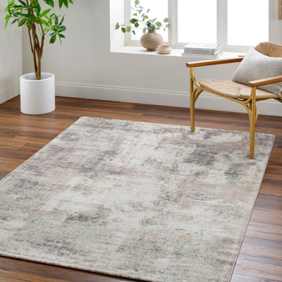 TOPAZ Abstract Modern Marble Light Brown/Charcoal Area Rug 160 x 215 cm