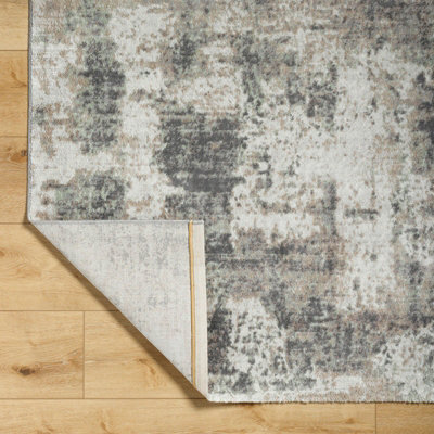 TOPAZ Abstract Modern Marble Light Brown/Charcoal Area Rug 160 x 215 cm