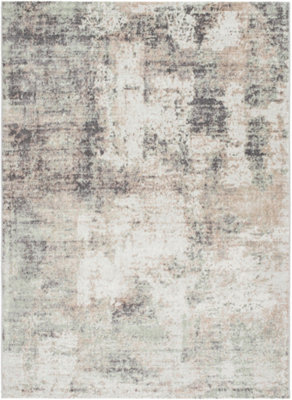TOPAZ Abstract Modern Marble Light Brown/Charcoal Area Rug 200 x 275 cm