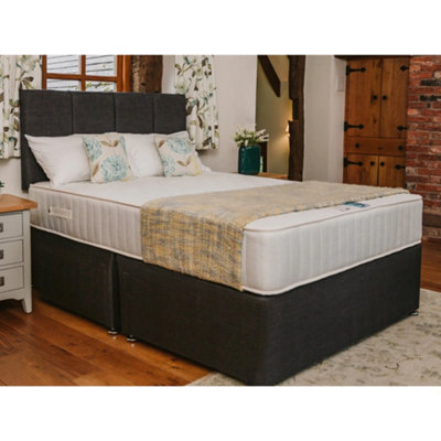 Topaz Back Care Orthopaedic Sprung Divan Bed Set 6FT Super King  - Naples Slate