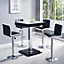 Topaz High Gloss Bar Table In Black With White Glass Top