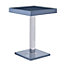 Topaz High Gloss Bar Table Square Glass Top In Black