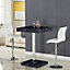 Topaz High Gloss Bar Table Square In Milano Marble Effect