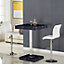 Topaz High Gloss Bar Table Square In Milano Marble Effect