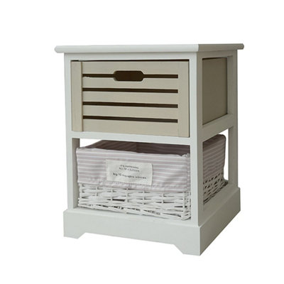 Topfurnishing Narrow Slim 2 Chest of Draw Kids Nursery Bedroom Bedside Table Unit Cabinet 35 x 30 x 44 cm