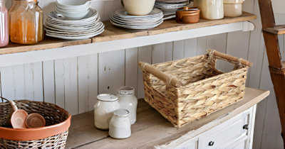 Topfurnishing Woven Natural Water Hyacinth Rectangular Storage Basket ...