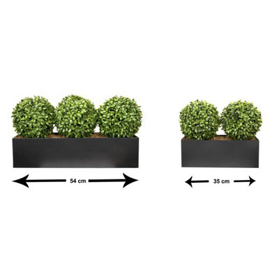 Topiary Ball (54cm) Window Box Black, Triple