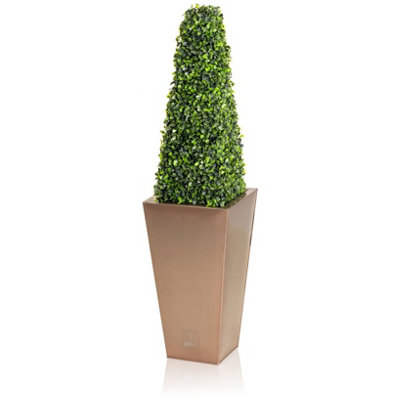 Topiary Tree Solar LED Artificial The Buxus Obelisk 60cm Pair