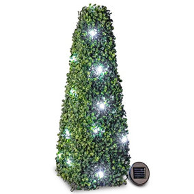 Topiary Tree Solar LED Artificial The Buxus Obelisk 60cm