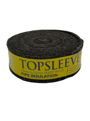 Topsleeve Natural Sheep Wool Pipe Insulation Lagging Roll for 15mm and 22mm Pipe
