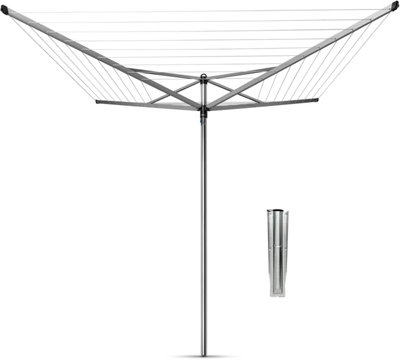 Topspinner Rotary Washing Line with Pole & Metal Ground Spike Smooth ...