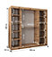 Torino Contemporary Mirrored Sliding Door Wardrobe - Oak Artisan  (H)2000mm  (W)2000mm x (D)620mm)
