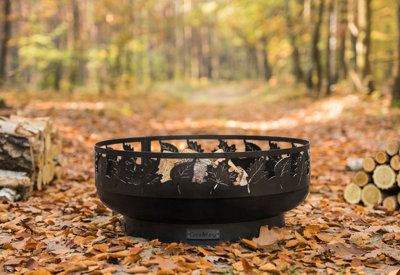 Toronto Decorative Fire Bowl - Steel - L80 x W80 x H33 cm - Black