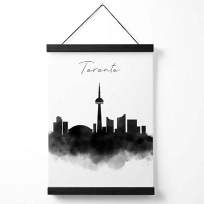 Toronto Watercolour Skyline City Medium Poster with Black Hanger