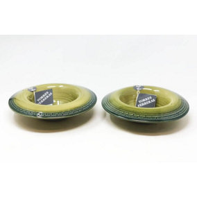 Torres Ferreras Mediterraneo Hand Dipped Stoneware Set of 2 Inverted Pasta Bowls (D) 22cm x (H) 6cm