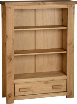 Tortilla 1 Drawer Bookcase in Distressed Waxed Pine