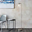 Torton Brushed Nickel with Clear Glass Shade Modern 1 Light Floor Light