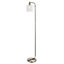 Torton Brushed Nickel with Clear Glass Shade Modern 1 Light Floor Light