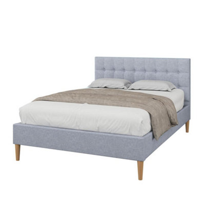 Torton LED Grey Fabric Upholstered Bed - Double 4ft6