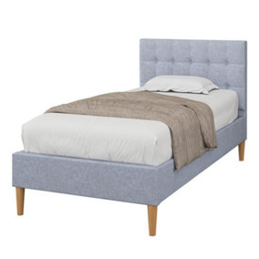 Torton LED Grey Fabric Upholstered Bed - Single 3ft