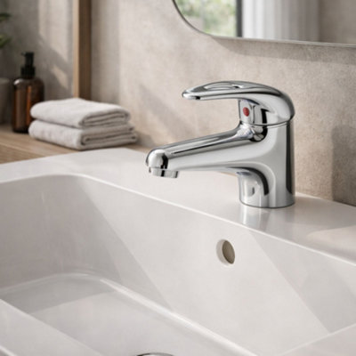 Tortum Mini Mono Basin Mixer Tap Chrome - Compact Bathroom Tap ...