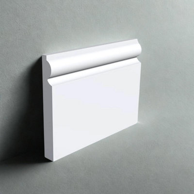 TORUS MDF Skirting Board (L) 1200mm (H) 120mm (T) 17mm Undercoated with Smooth Fully Finish