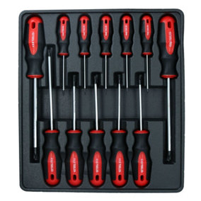 TORX / Star screwdriver set 12pc T6 - T45 with cushioned grip by AB Tools