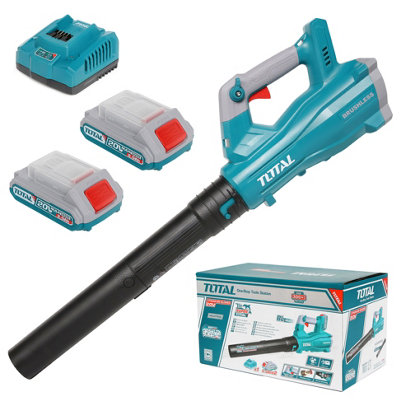 Total Li-Ion 20V Blower (with 2 x Batteries & Charger) Brushless Motor - TABLI204282