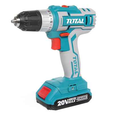 Total Li-Ion 20V Cordless Drill (with Battery & Charger) - TDLI20021E