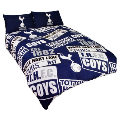 Tottenham Hotspur FC Childrens/Kids Official Patch Football Crest Duvet Set Navy/White (Single)