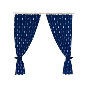 Tottenham Hotspur FC Crest Pencil Pleat Curtains Navy (One Size)