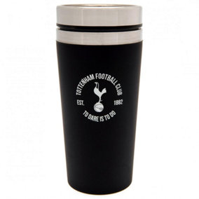 Tottenham Hotspur FC Executive Crest Travel Mug Black/Silver (One Size)