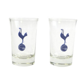 Tottenham Hotspur FC Home Word Mark Shot Gles (Pack Of 2) Clear (One Size)