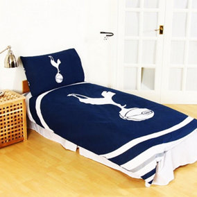 Tottenham Hotspur FC Official Pulse Design Reversible Duvet And Pillowcase Set Navy (Single)