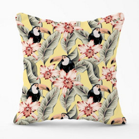 Toucans, Orchids And Palm Leaves Outdoor Cushion 45cm x 45cm