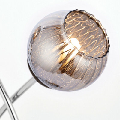 Touch On/Off Table Lamp Chrome & Smoke Mirror Glass Shade Pretty ...