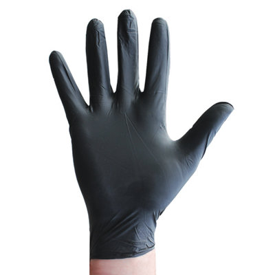 Touchflex Powder Free Black Nitrile Gloves - 10 Boxes of 100 - M