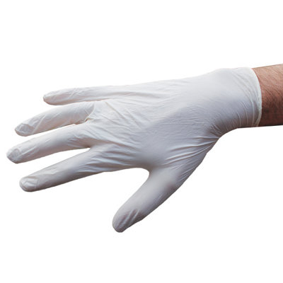 Touchflex Powder Free White Nitrile Gloves - 10 Boxes of 100 - L
