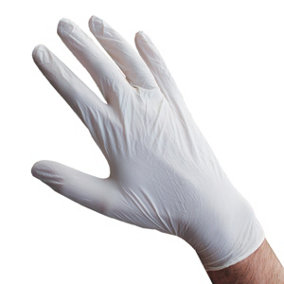 Touchflex Powder Free White Nitrile Gloves - 10 Boxes of 100 - M