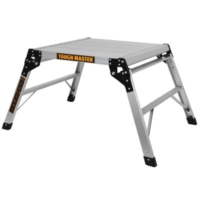 TOUGH MASTER Aluminium Work Platform Folding Platform Ladder Stool - 60 ...