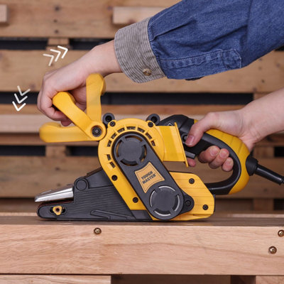 TOUGH MASTER Belt Sander 76x457mm Portable with Dust Collection Bag & 5 ...