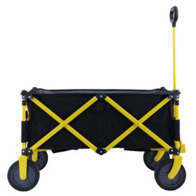TOUGH MASTER Folding Wagon 70 kg Load Capacity, Collapsible Trolley Cart with 360 Rotating Front Wheels 7" - TM-FWC72