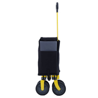 TOUGH MASTER Folding Wagon 70 kg Load Capacity, Collapsible Trolley Cart with 360 Rotating Front Wheels 7" - TM-FWC72