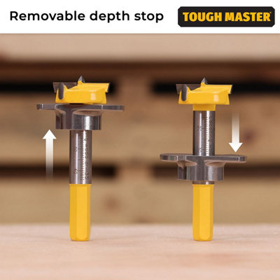 TOUGH MASTER Forstner Router Bit Set 5 piece 15, 20, 25, 30, 35mm, 8 ...