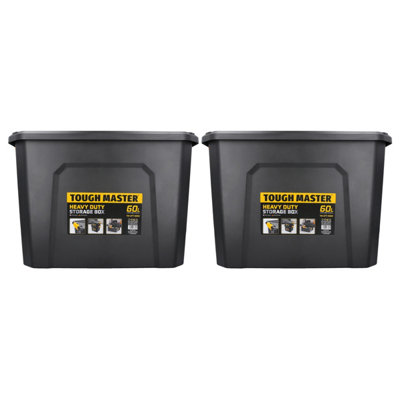 TOUGH MASTER Large Storage Boxes with Lids 60L Size 58x38x40.5 CM Heavy ...